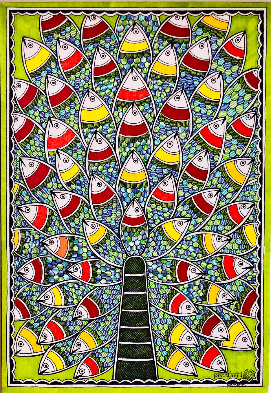 From the series Kalpvriksha — The Tree of Life, inspired by Mithila art